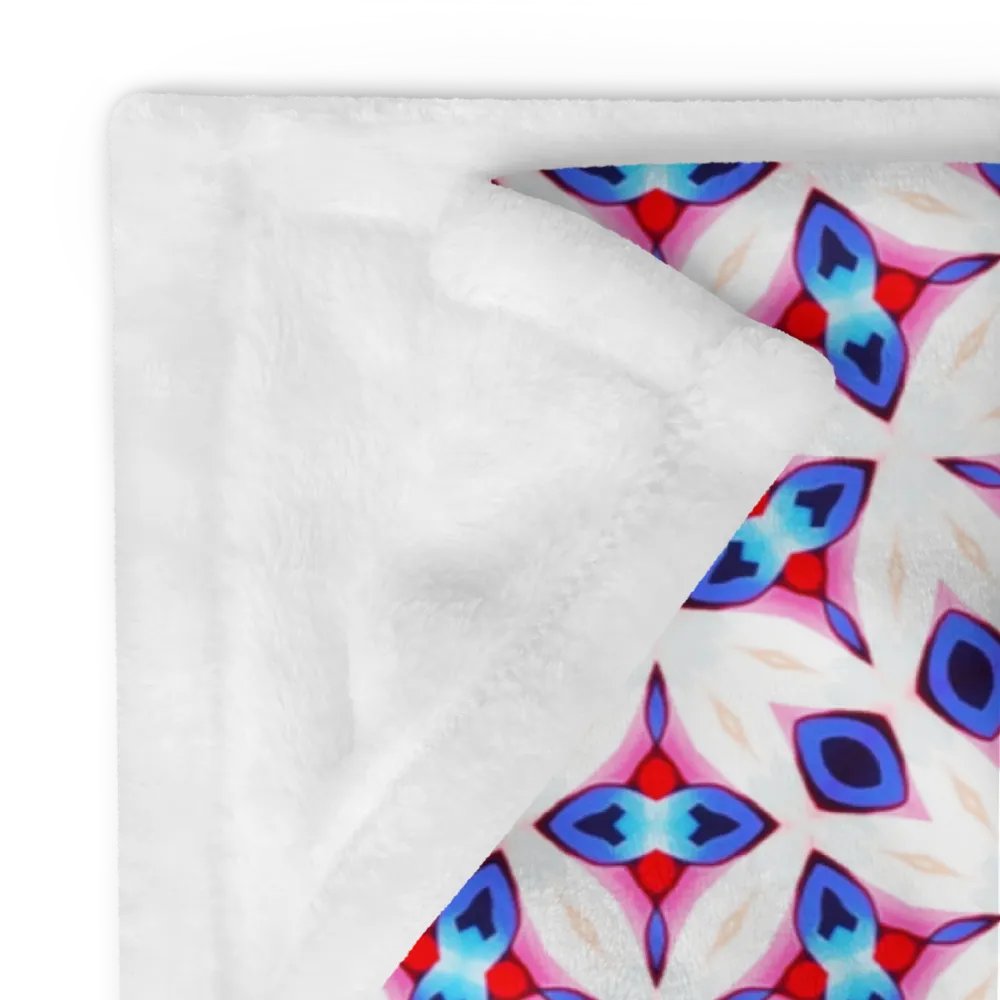 White, Blue & Red Seamless Diamond Patterned Throw Blanket product image (12)