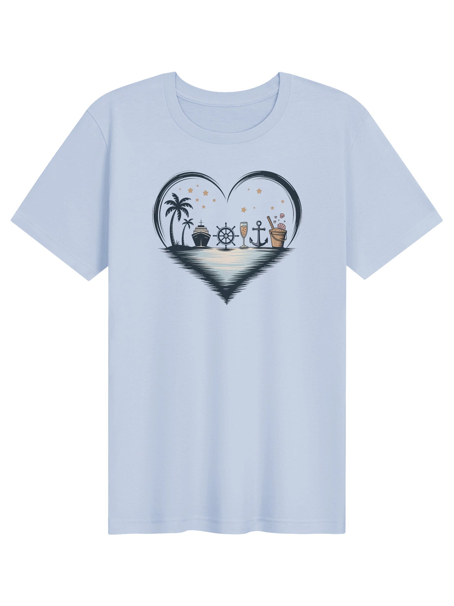 Cruise Love Heart T-Shirt | Ocean Vacation & Cruise Lover Tee product image (5)