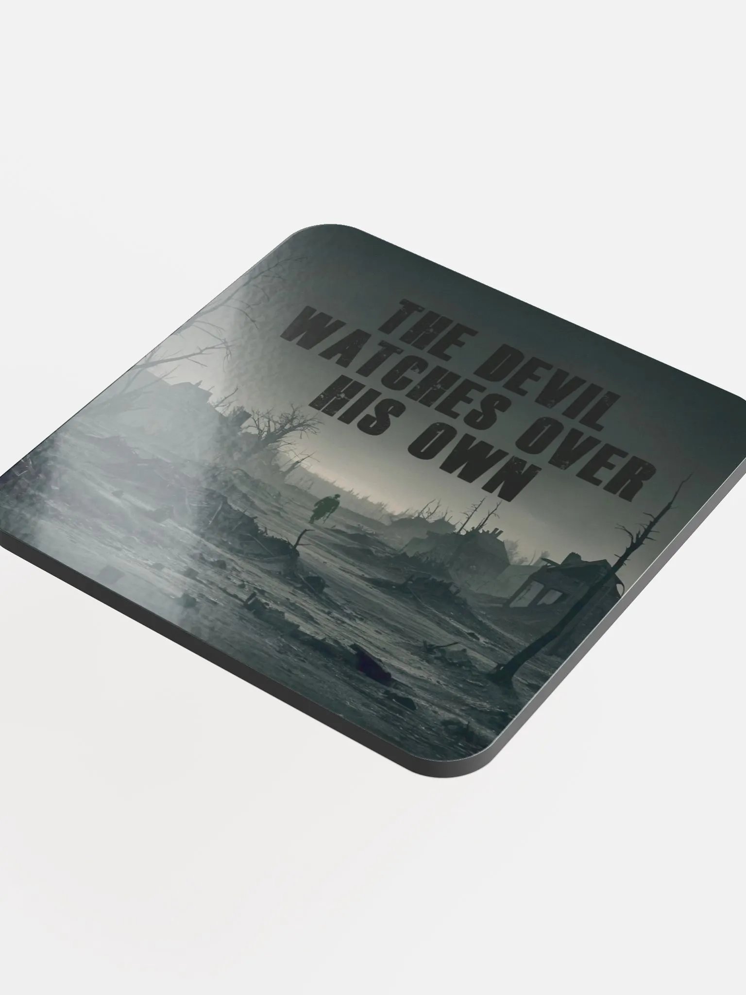 The Devil Watches Over His Own - Glossed Cork Coaster product image (1)