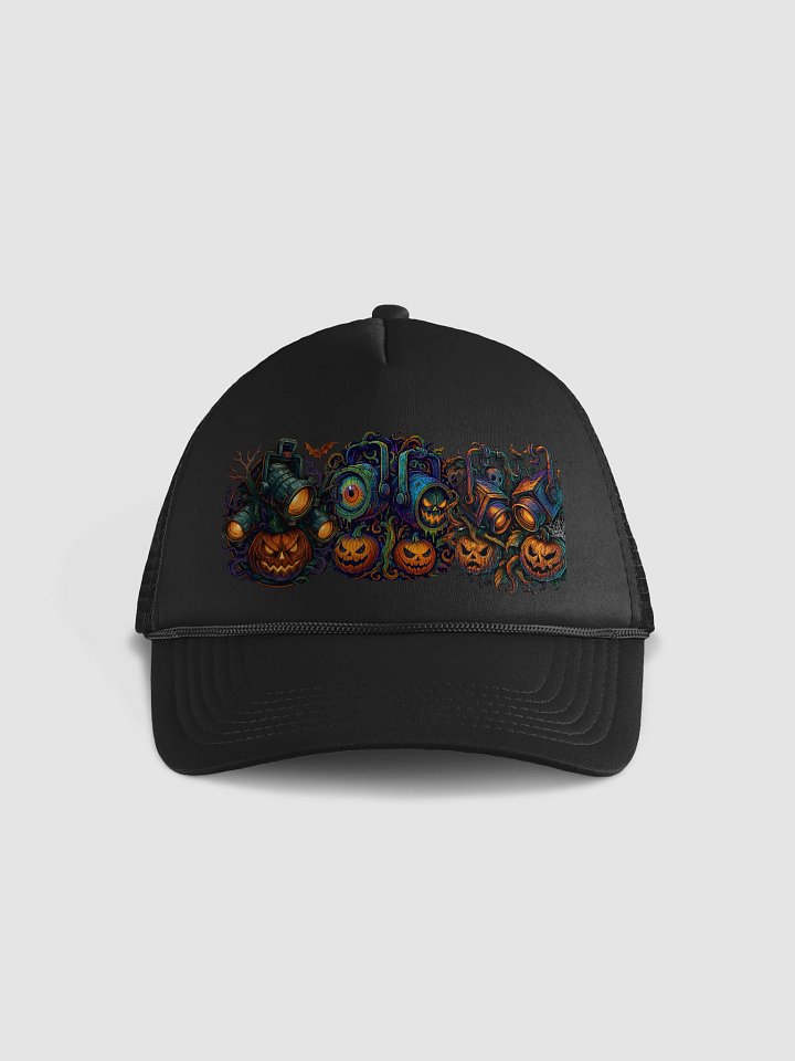 Theatrically Jerry: "Eerie Enigma" Graphic Halloween Foam Trucker Hat product image (1)