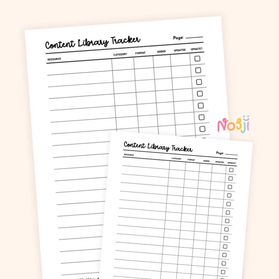 Content Library Tracker Printable Digital Content Organizer product image (1)