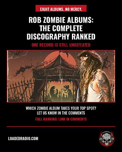 Eight albums, nearly thirty years, no trends chased. We ranked every Rob Zombie solo record from worst to best.

Judged on re...