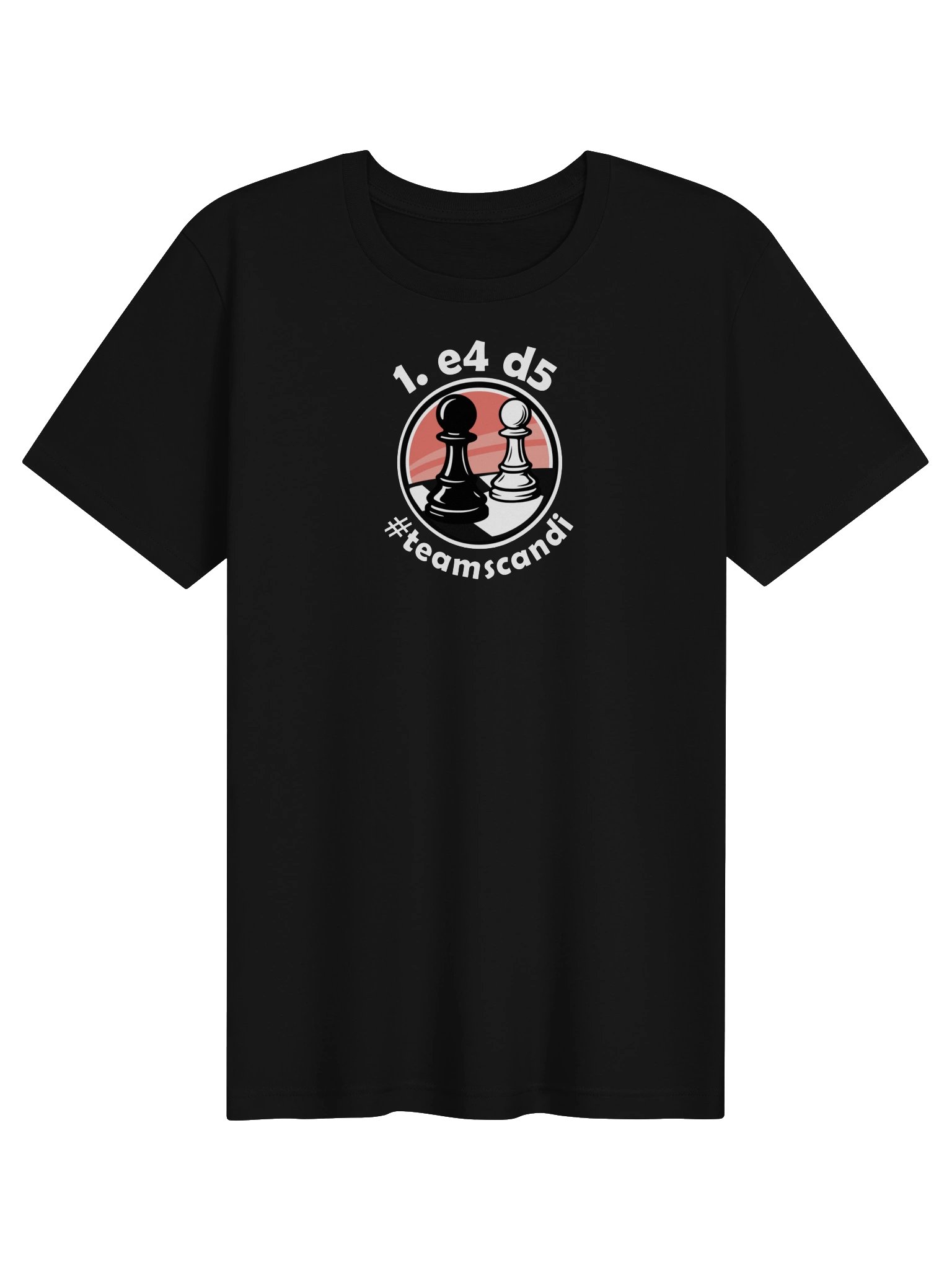 1. e4 d5 Team Scandi Chess Badge Tee product image (1)