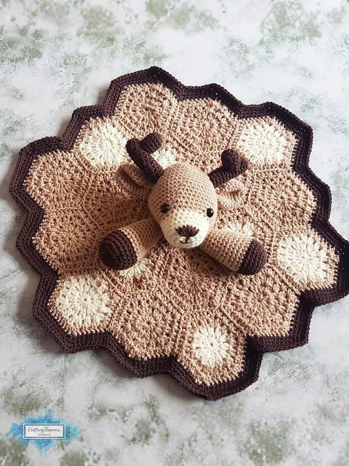 Baby Deer Lovey Crochet Pattern Amigurumi Security Blanket PDF Pattern - Crafting Happiness product image (2)