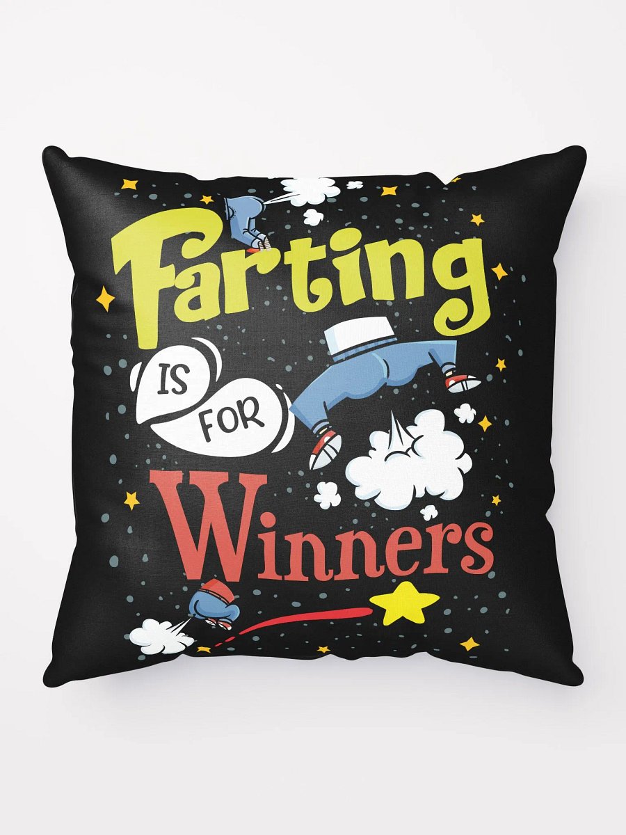 Farting is for Winners Indoor Pillow (Black) product image (1)