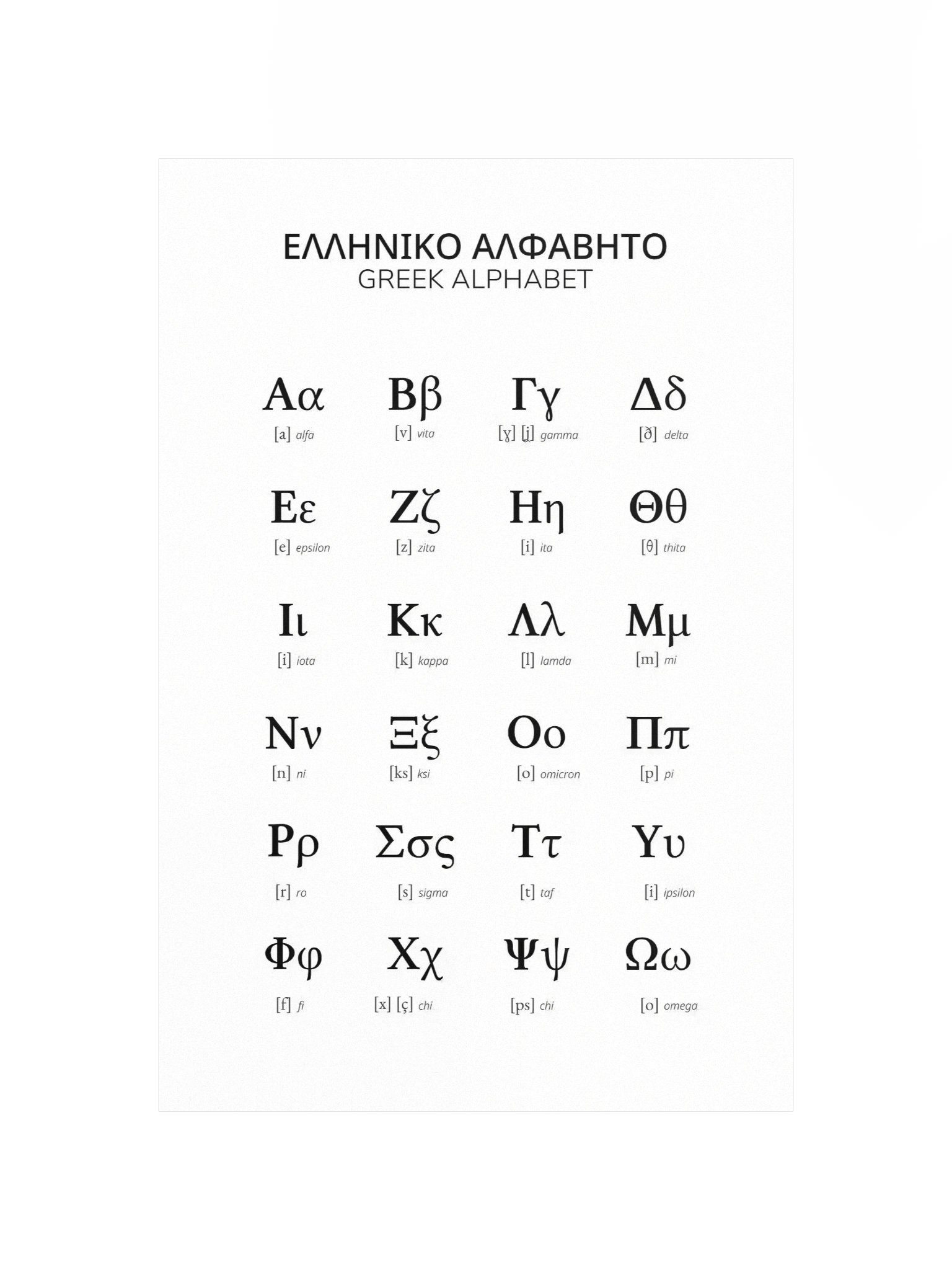 Greek Alphabet Poster (Minimalistic Design) product image (1)