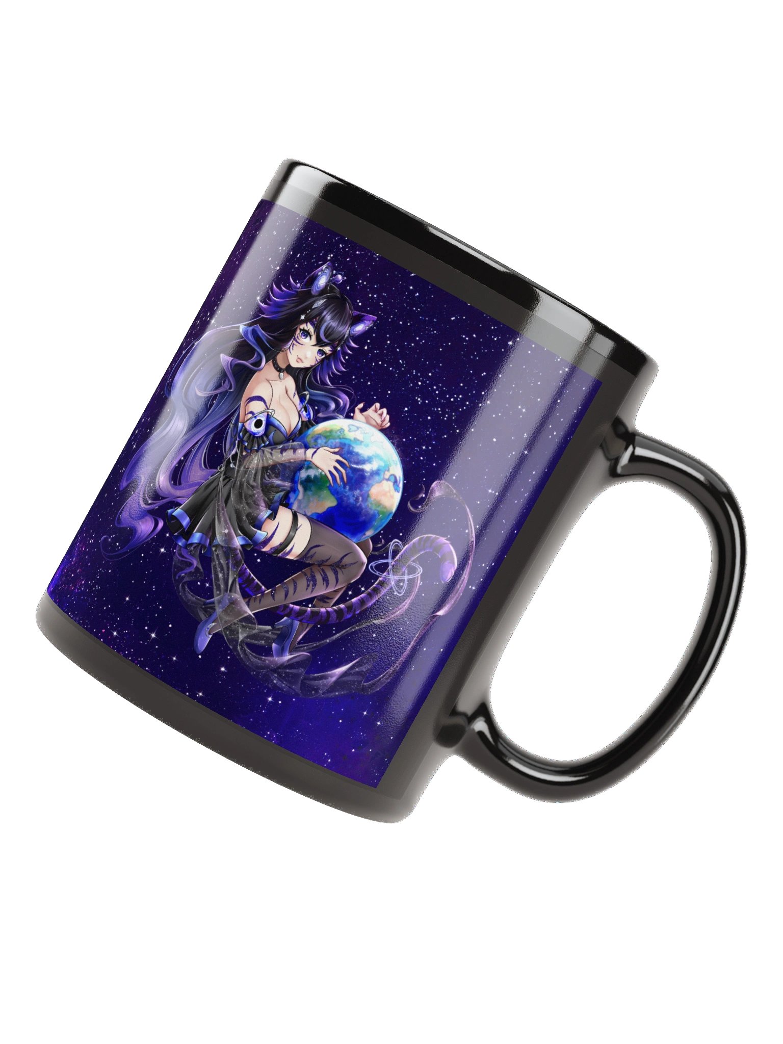 Floating Moona in Galaxy Black Glossy Mug product image (8)