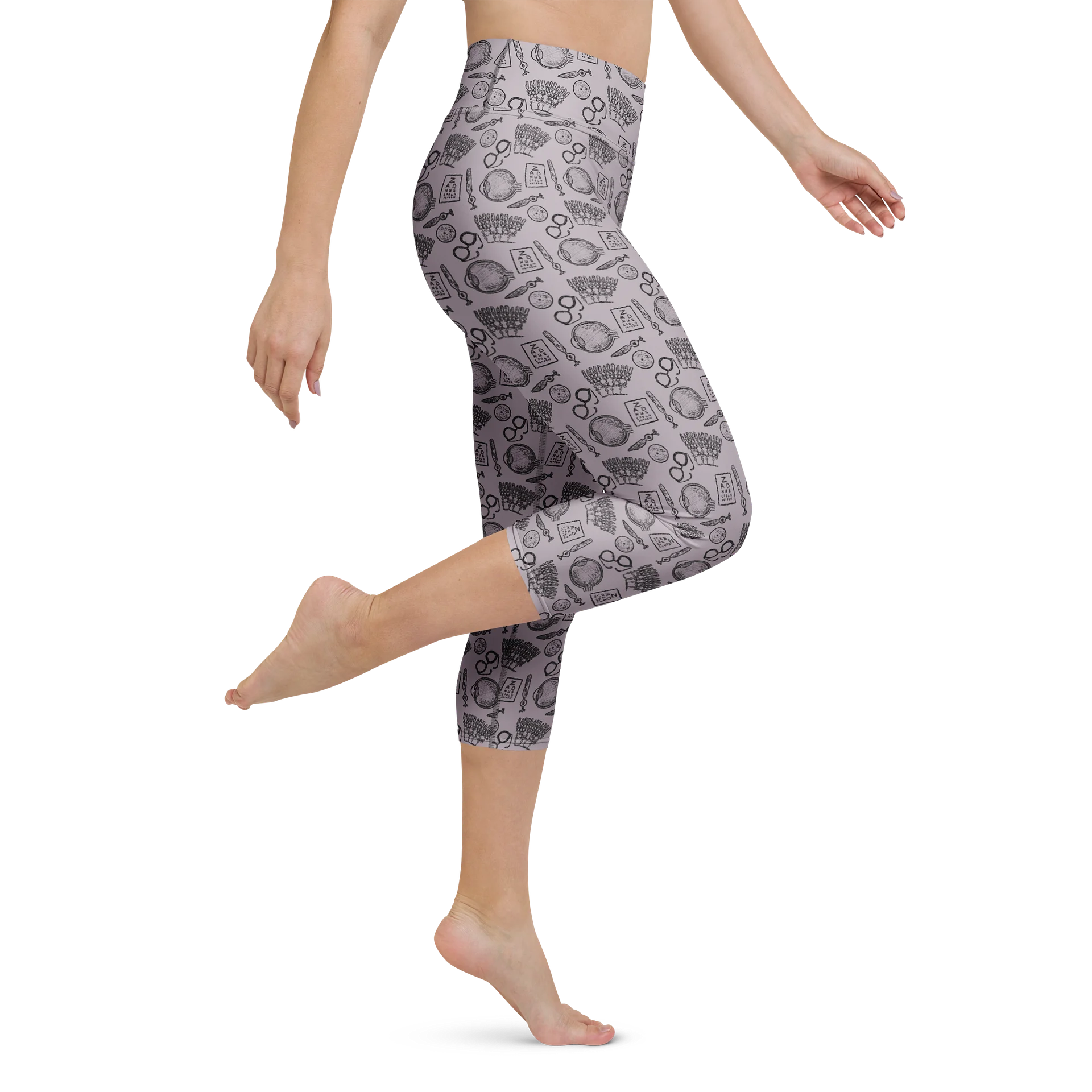 Ophthalmology Sketches High Waisted Capri Leggings product image (1)