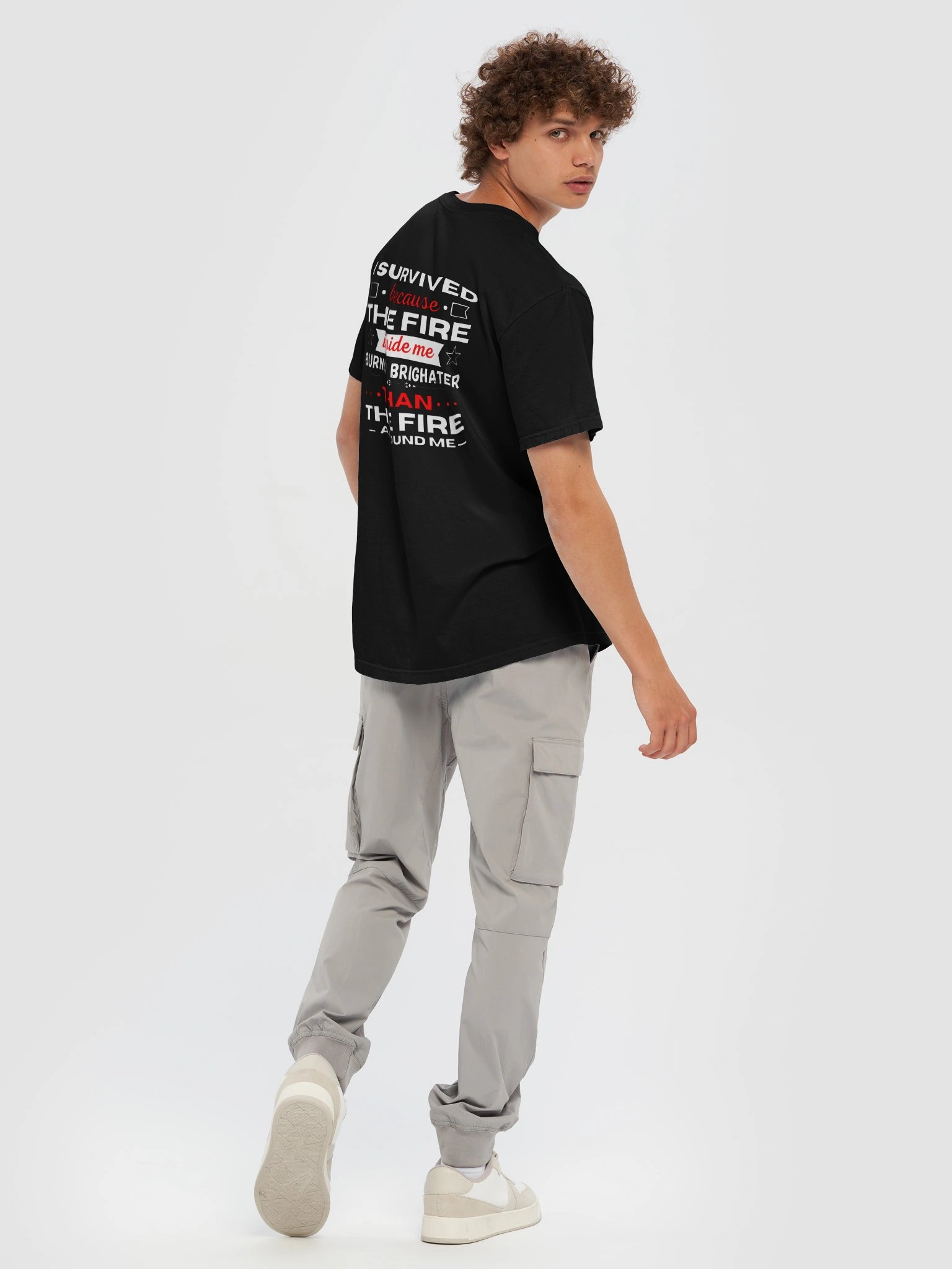 I Survived Because the Fire Inside Me Burned Brighter – Motivational T-Shirt product image (8)