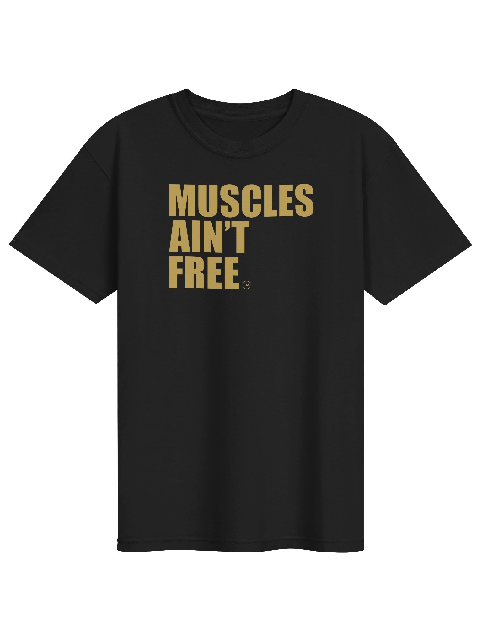 The "Muscles Ain't Free" Minimalist Gold Vintage Heavyweight Tee product image (3)