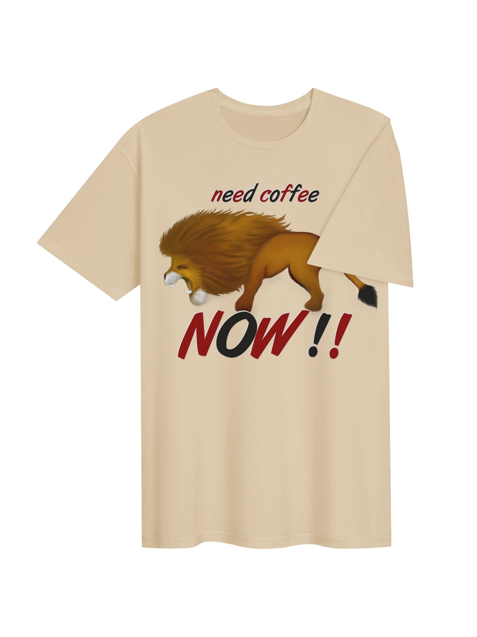 Lion "Need Coffee NOW" T-Shirt. Unisex Gildan Softstyle T-Shirt product image (3)