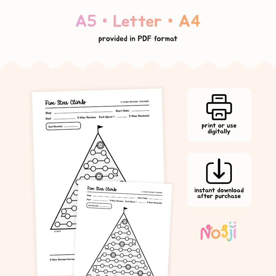 Five Star Climb Printable Review Tracker product image (2)