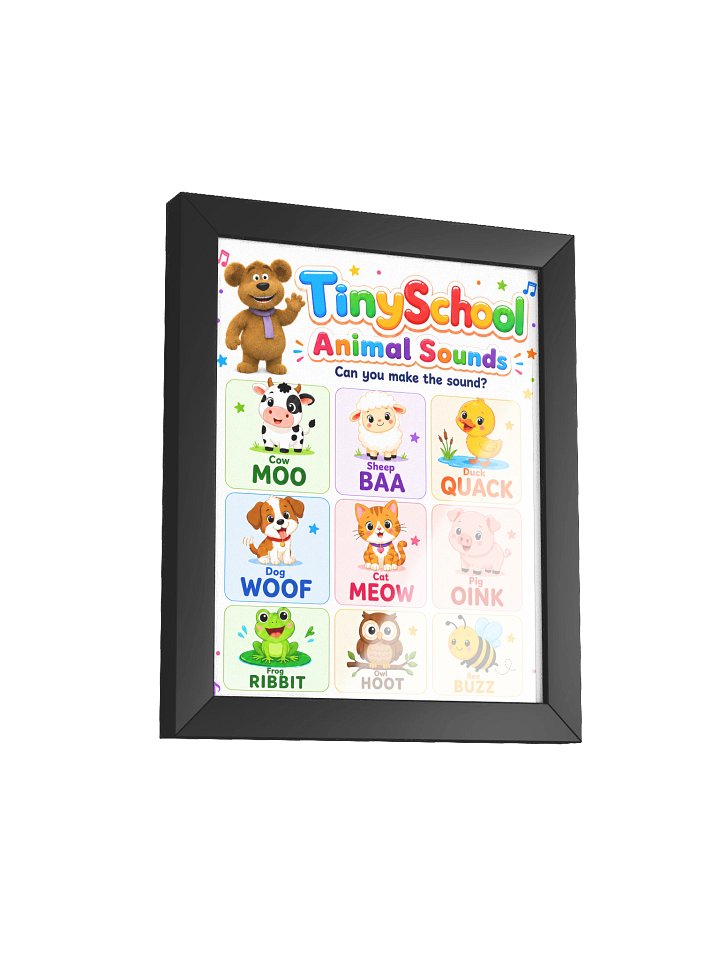 TinySchool Animal Sounds — Framed Kids' Learning Poster product image (14)