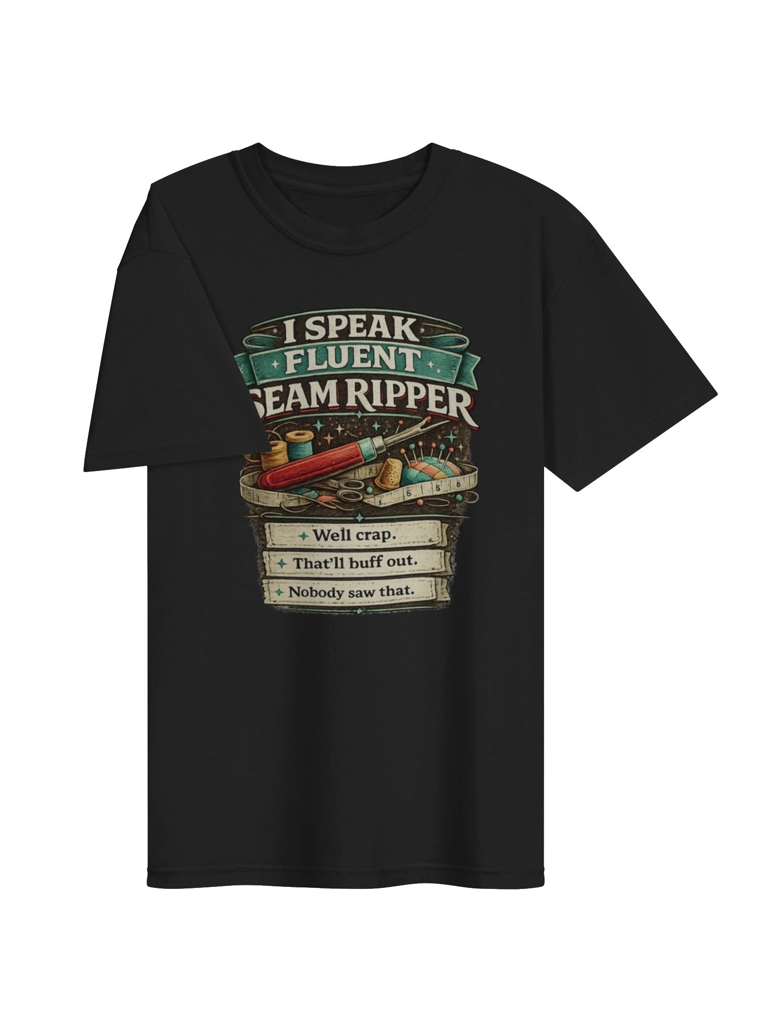 I Speak Fluent SEAM RIPPER — Vintage Sewing Tee product image (3)