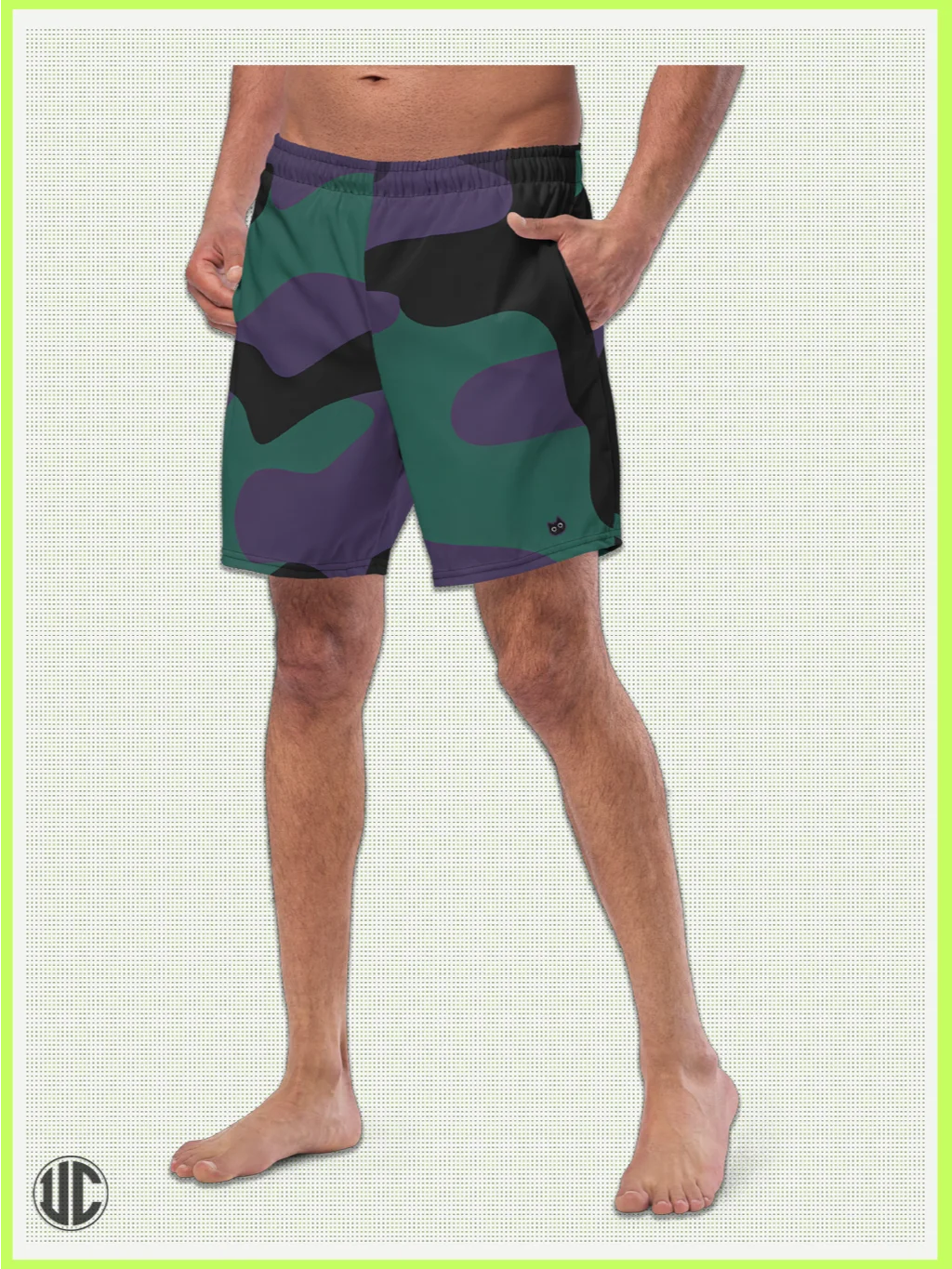 Midnight Purple Camo – Men’s Swim Trunks product image (1)