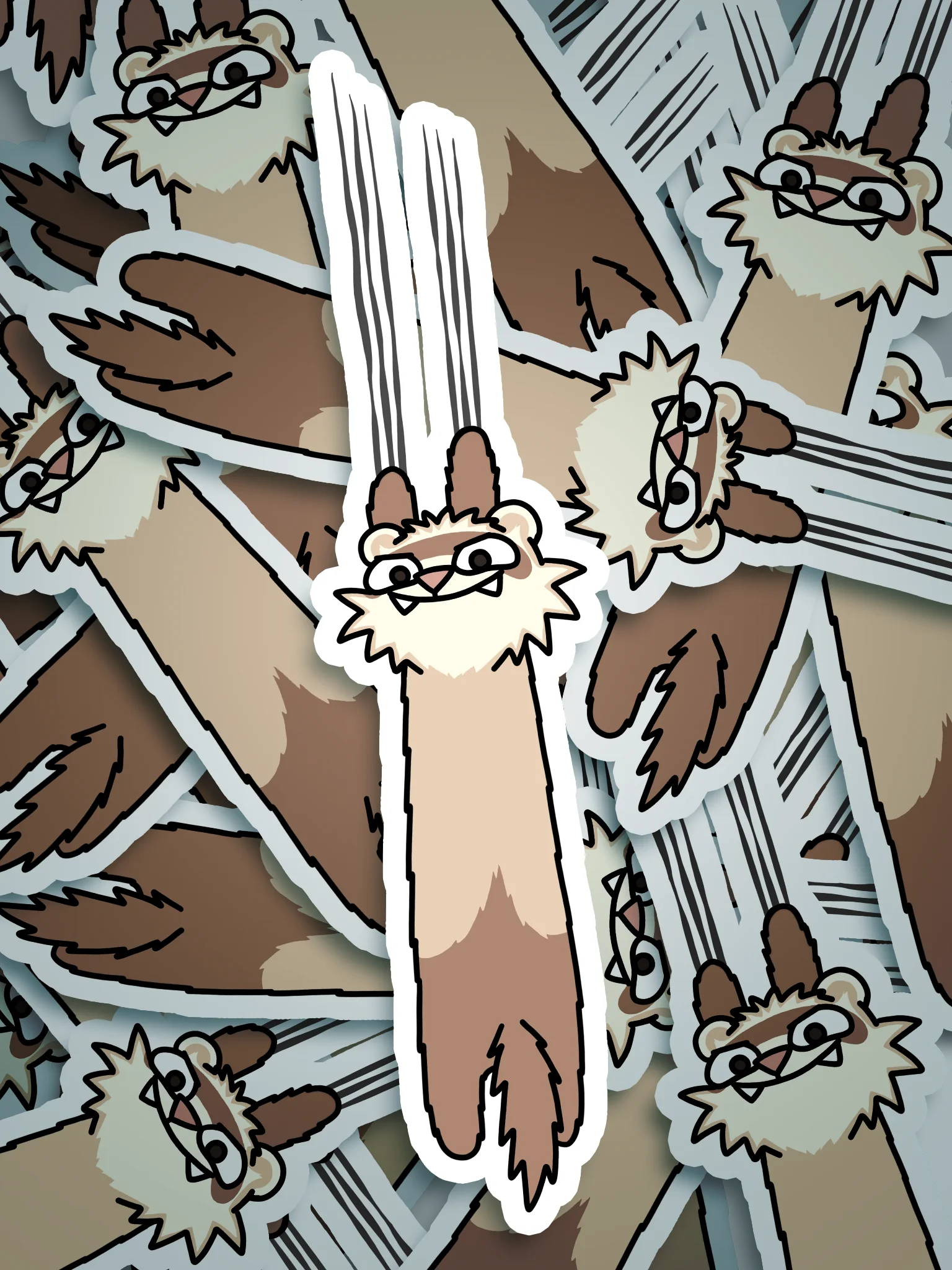 Ferret Scratch | Long Car/Laptop Stiker product image (1)
