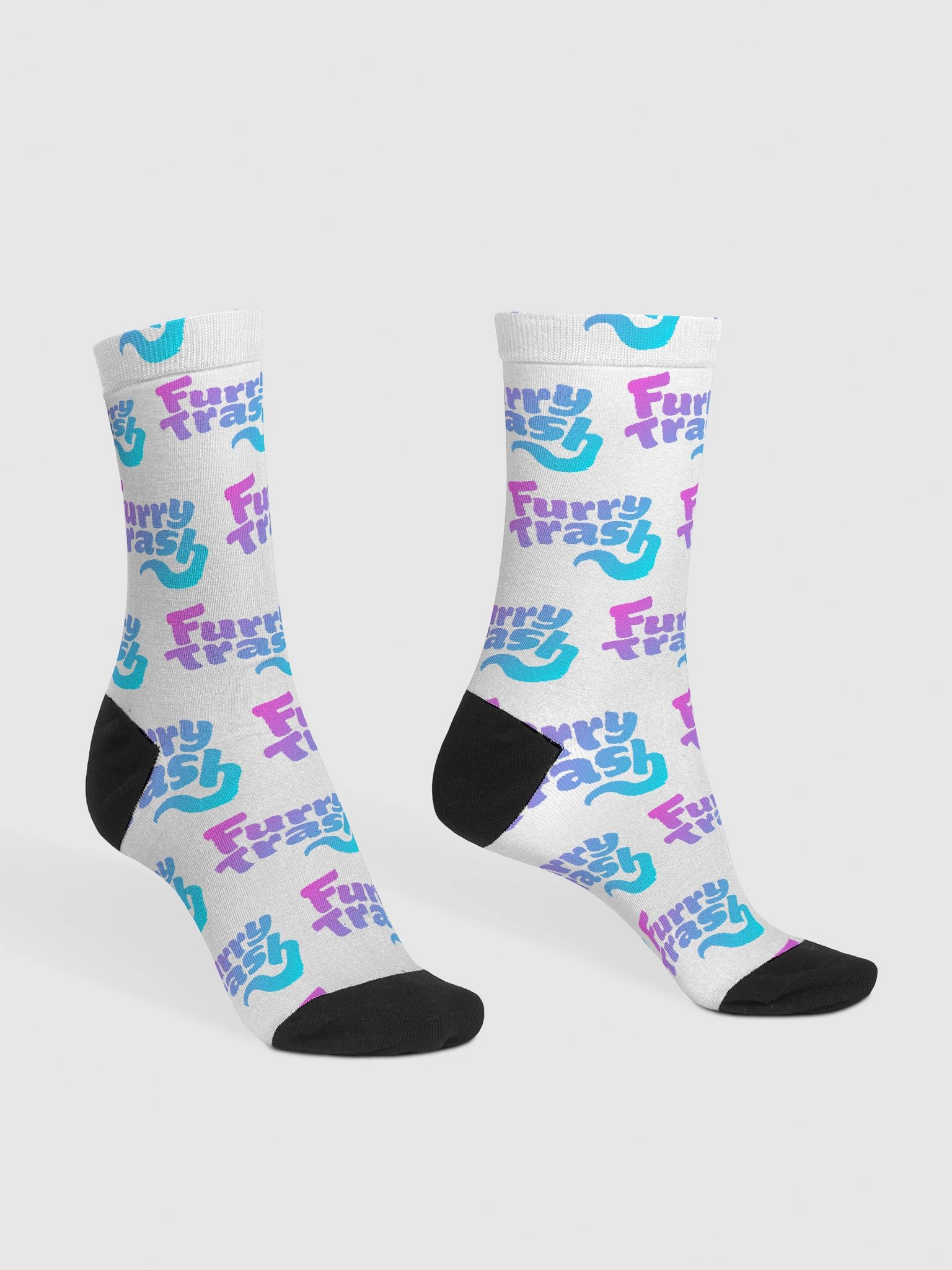 Furry Trash Socks – Bubble Logo (Twilight Gradient) product image (3)