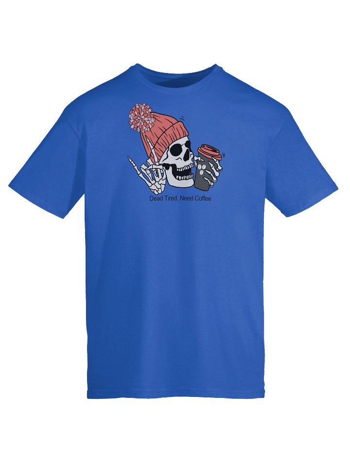 Rosey “Dead Tired, Need Coffee.” Skeleton Tee – Unisex Softstyle Coffee Lover shirt product image (2)