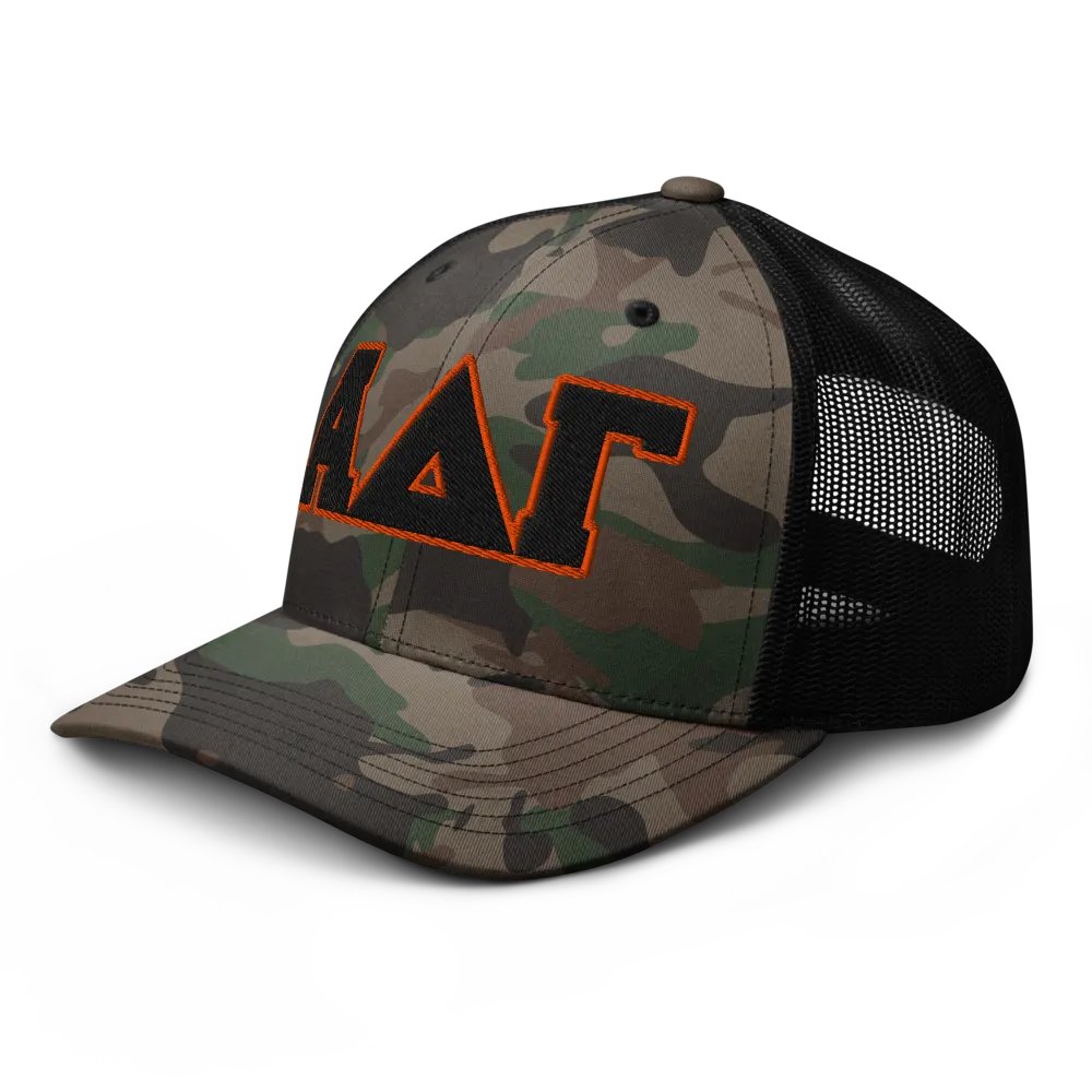 Alpha Delta Gamma Camo Trucker Hat product image (4)