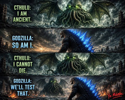 Godzilla vs Cthulu. Who wins? 

#godzilla #cthulhu #Kaiju #monsterverse #hplovecraft