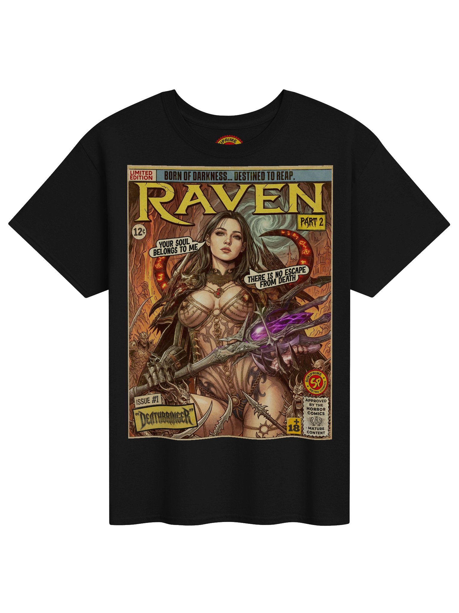 Raven Deathbringer Comic Art T-Shirt product image (1)