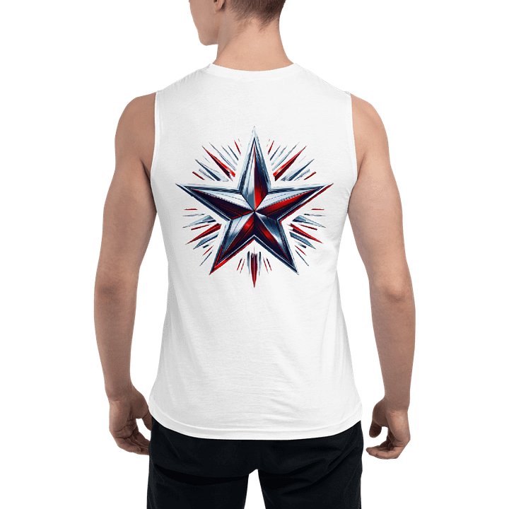 White T3 Red Star Burst Mens Tank product image (2)