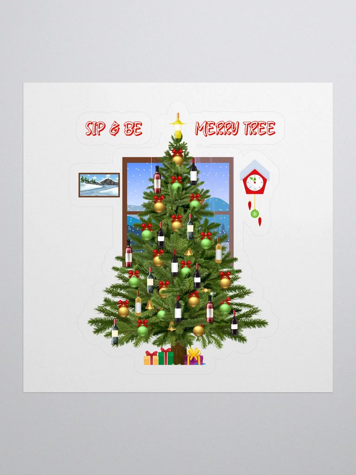 Sip And Be Merry Tree - Funny Christmas Sticker product image (1)