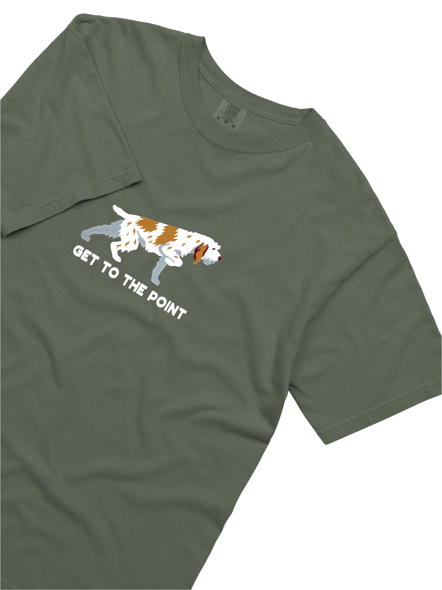 Get to the Point T-Shirt(Embroidered) of a Spinone Italiano(Brown & White) product image (8)