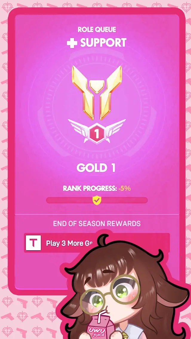 Gold 1!!! Barley.. But almost there!!  Its been exhausting i cant lie but I believe in us!  #vtuber #overwatch #streamer #mercymain #twitch 