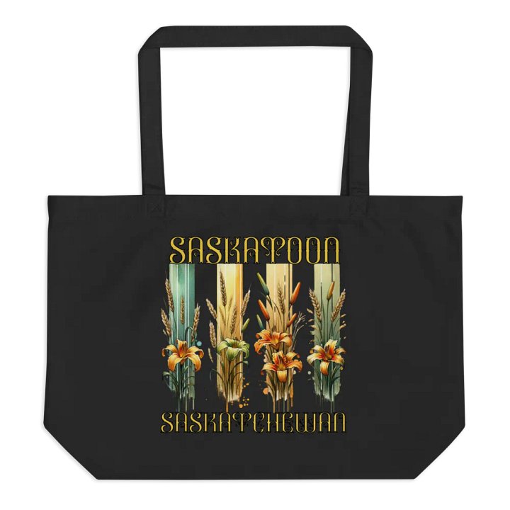 Saskatoon Saskatchewan 4 Vertical Tiger Lily Wheat Organic Tote Bag product image (1)