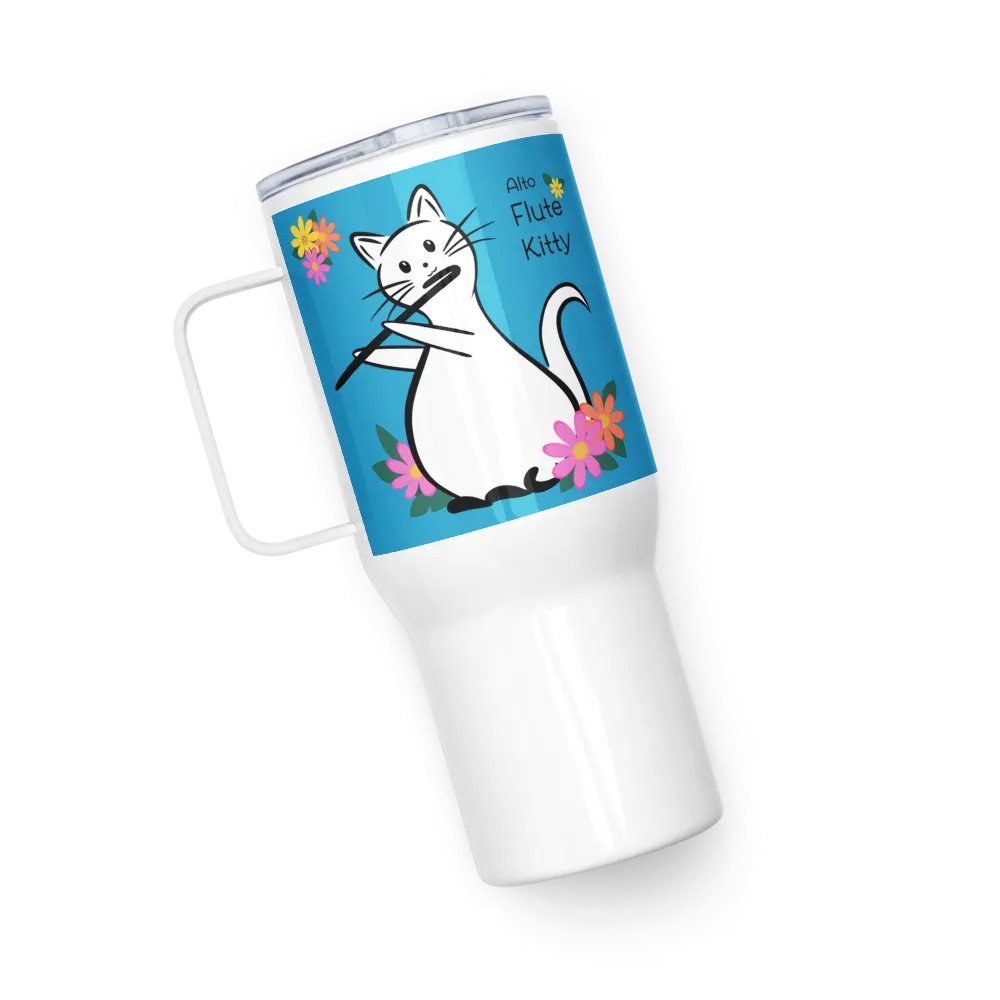 Flute Kitty Travel Mug w handle - Alto Flute product image (5)