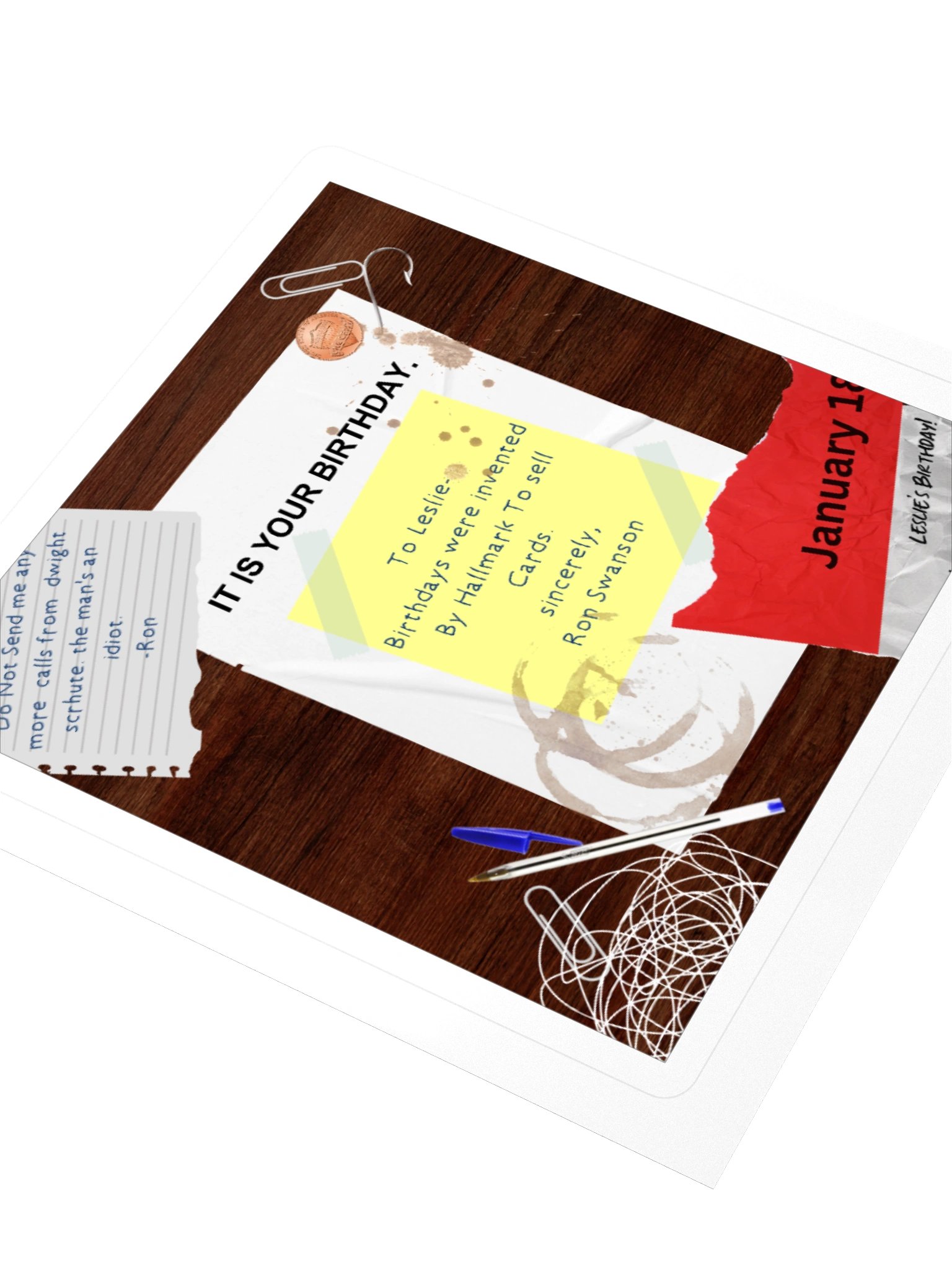 Parks and Recreation Leslie Knope's Birthday Square Sticker product image (3)