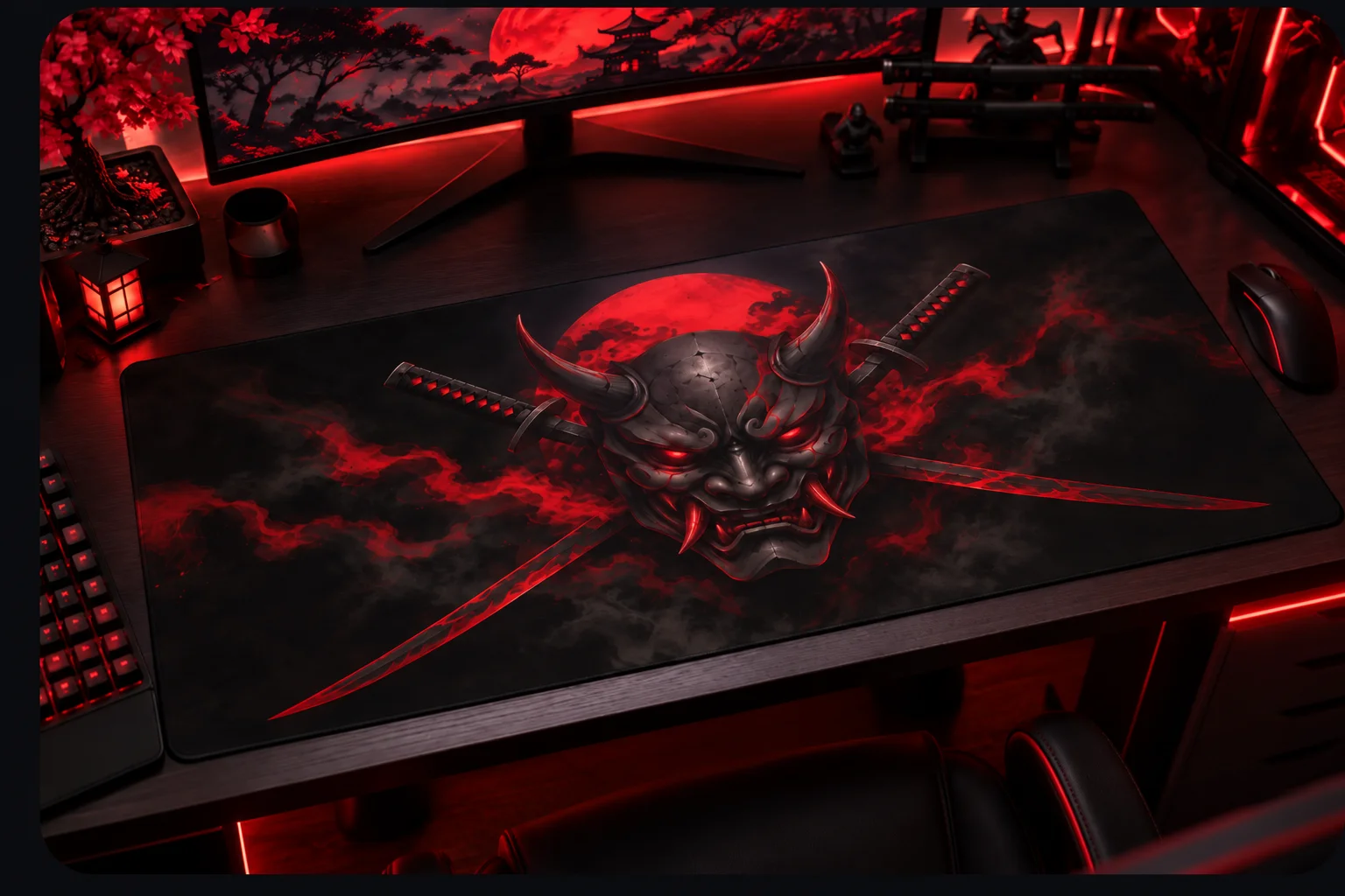 Crimson Oni | OniDeskt XL Mouse Pad product image (2)