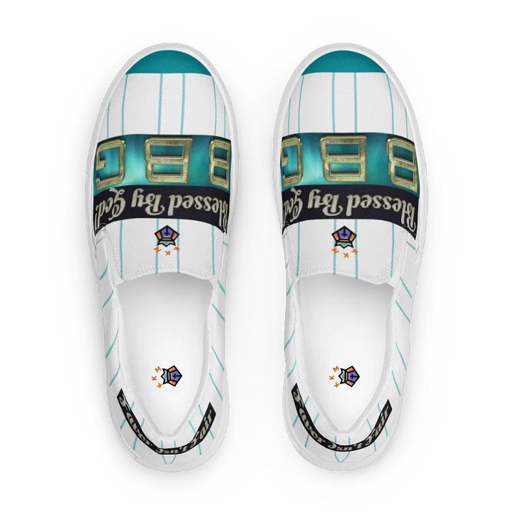 BBG Light Green Striped Men's Slip Ons product image (1)