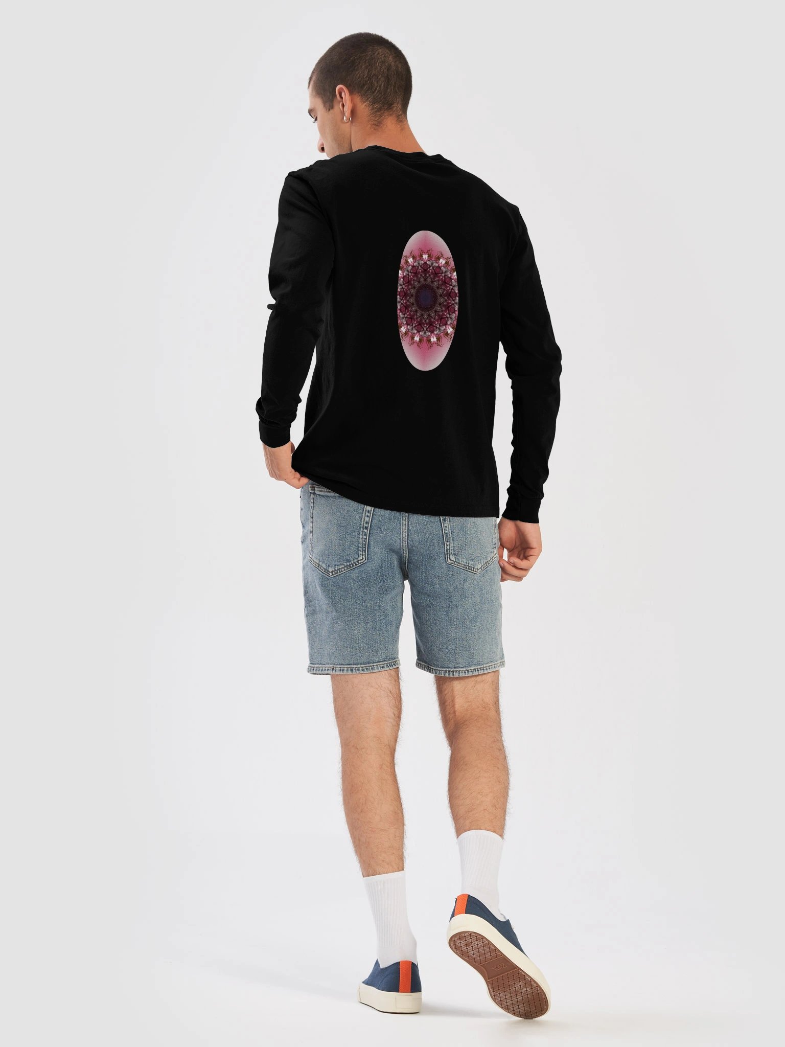 Emberlace Oval – Fall Mandala Sweatshirt, Maroon & Pink Abstract Art LS Tee product image (36)
