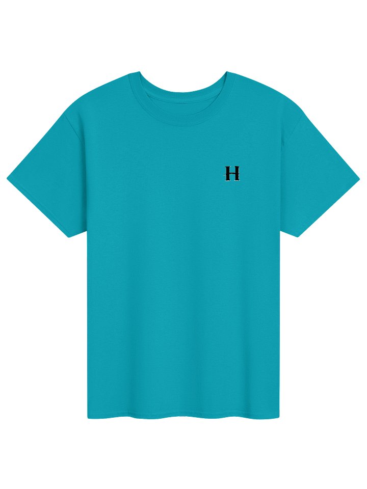 Hidenza H Logo Tee – Teal Blue Oversized Streetwear T-Shirt with Chest Logo product image (1)
