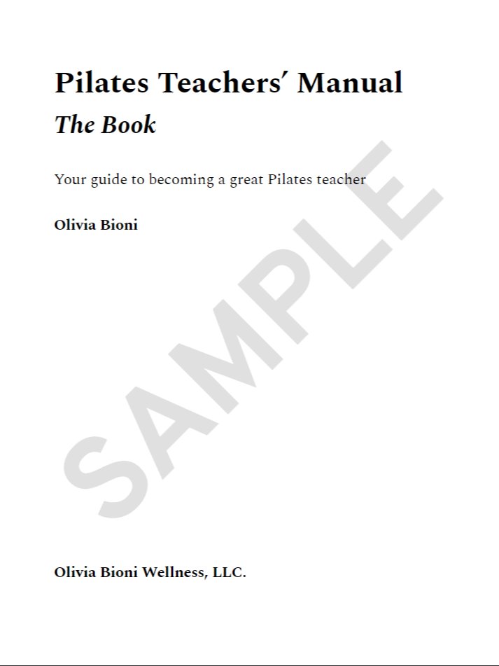 Sample chapters - Pilates Teachers' Manual: The Book product image (1)