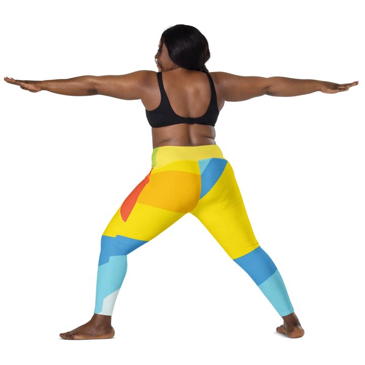 All-Over Yellow/Orange/Aqua Geometric Leggings product image (2)