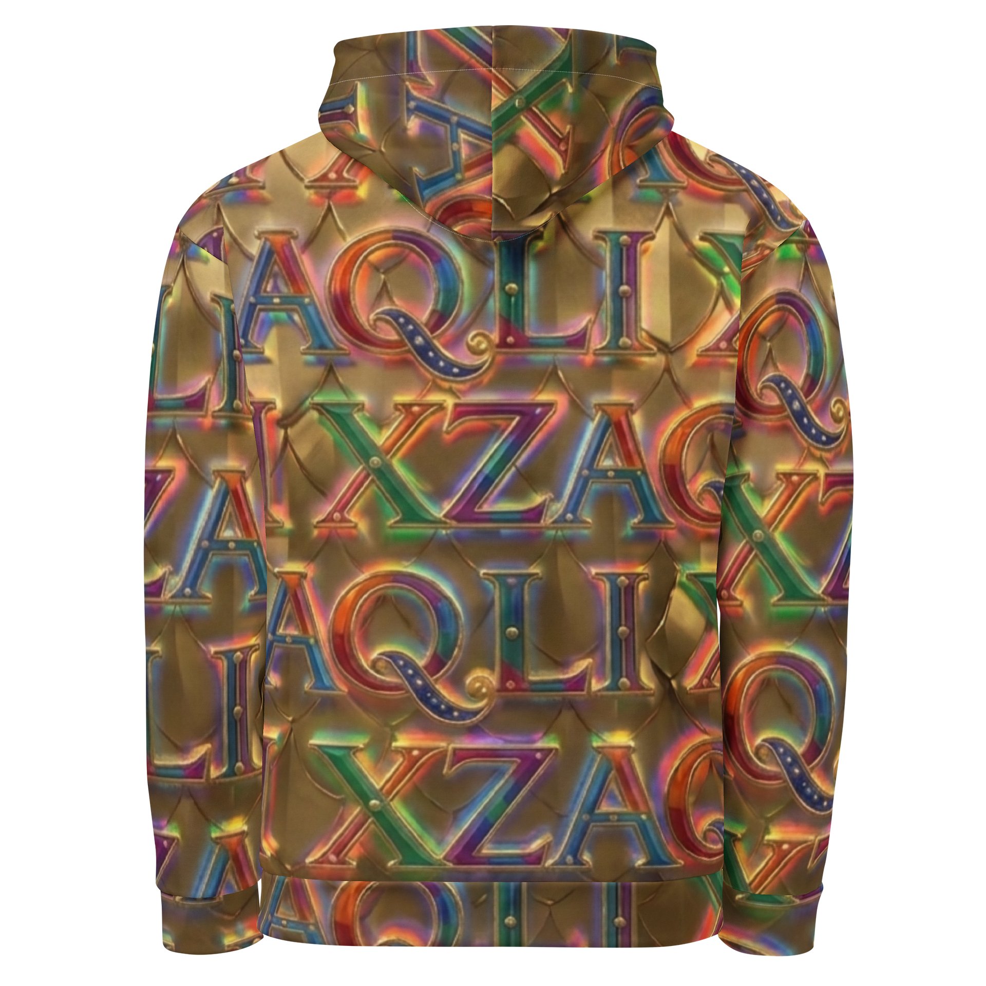 XZAQLI Liquid Gold Monogram Hoodie product image (3)