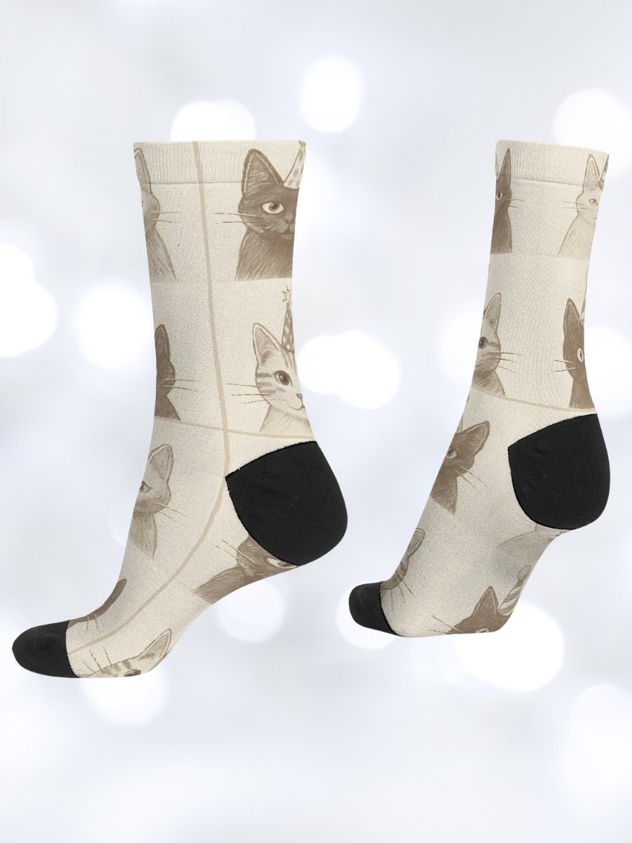 Party Cat Faces Crew Socks product image (2)