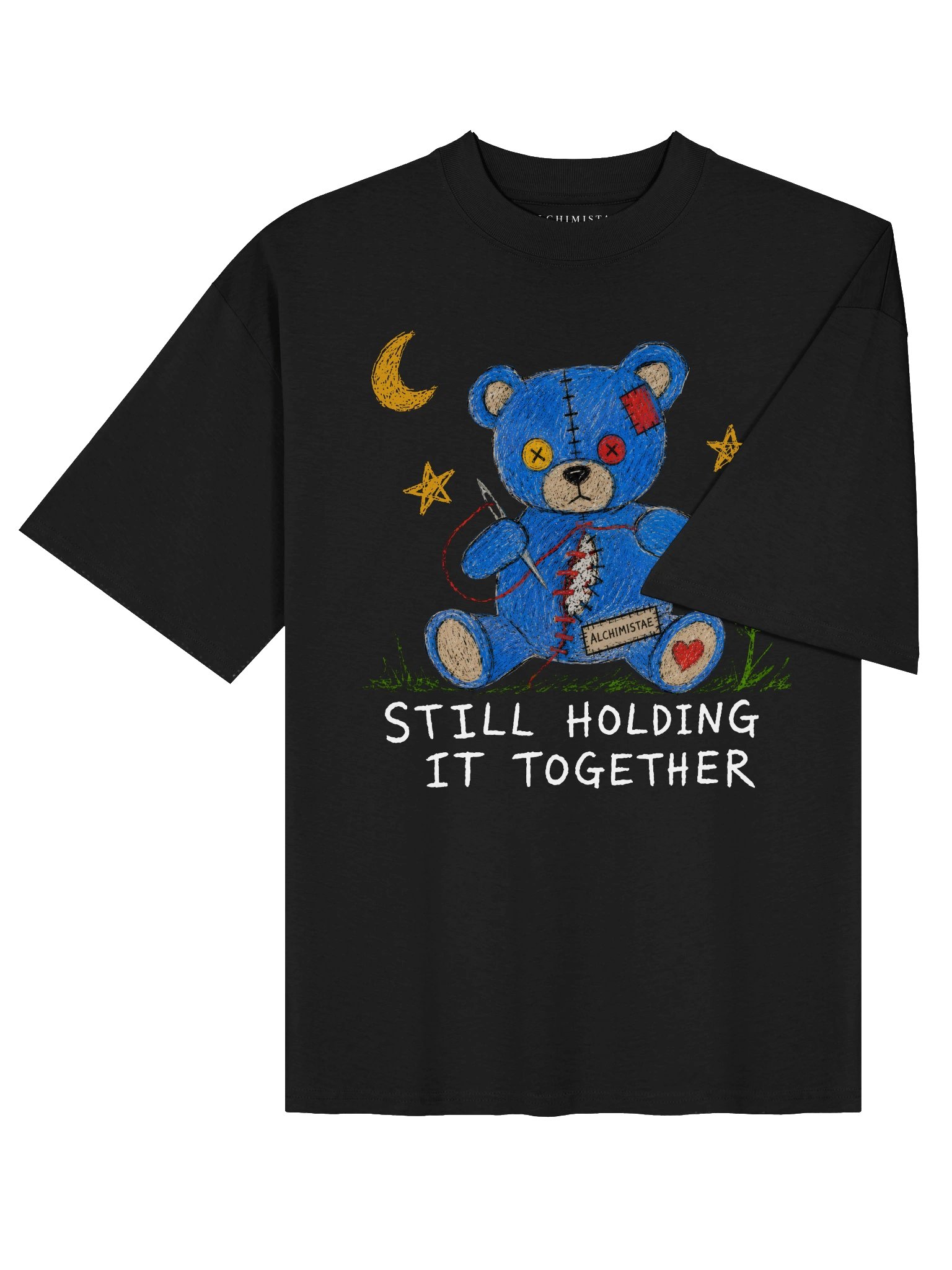 T-Shirt Unisex Oversize Coton Bio Poids Lourd - HOLDING IT TOGETHER product image (10)
