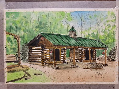 Day 13 - The quarry gap shelter on the #appalachiantrail outside of Caledonia 
#hiking #artchallenge #Cumberlandvalley #art