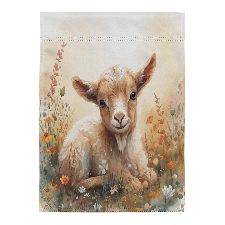 Watercolor Wildflower Goat Farm Flag product image (2)