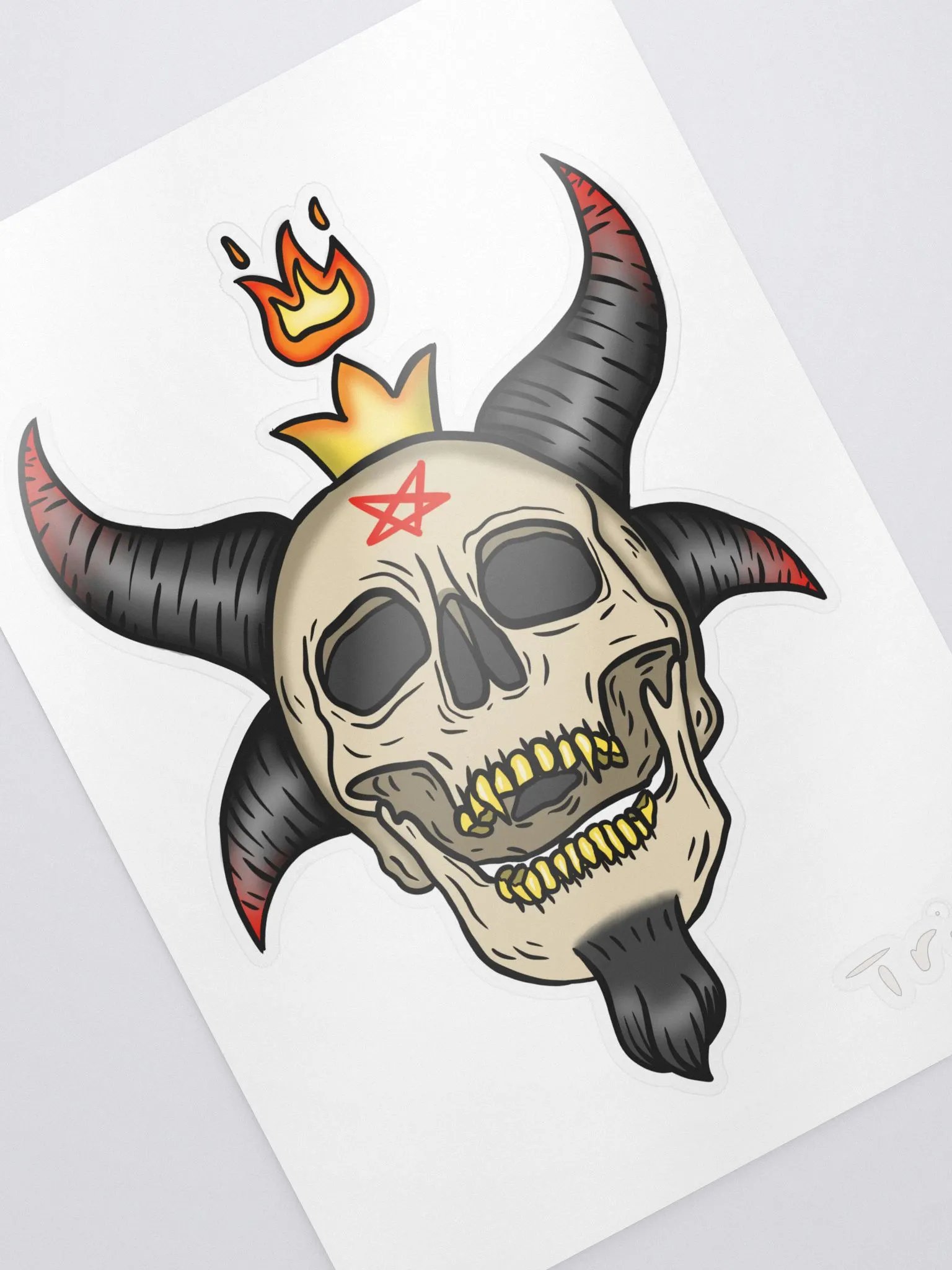 Baphomet Skull Sticker (No Background) product image (2)