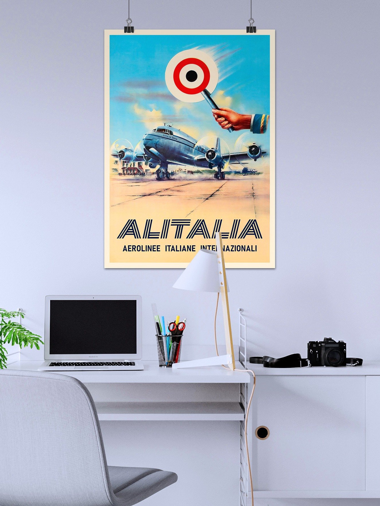 AlItalia (Italy, Air Lines), 1950s — retro vintage travel poster, retro travel art, retro travel wall art product image (2)