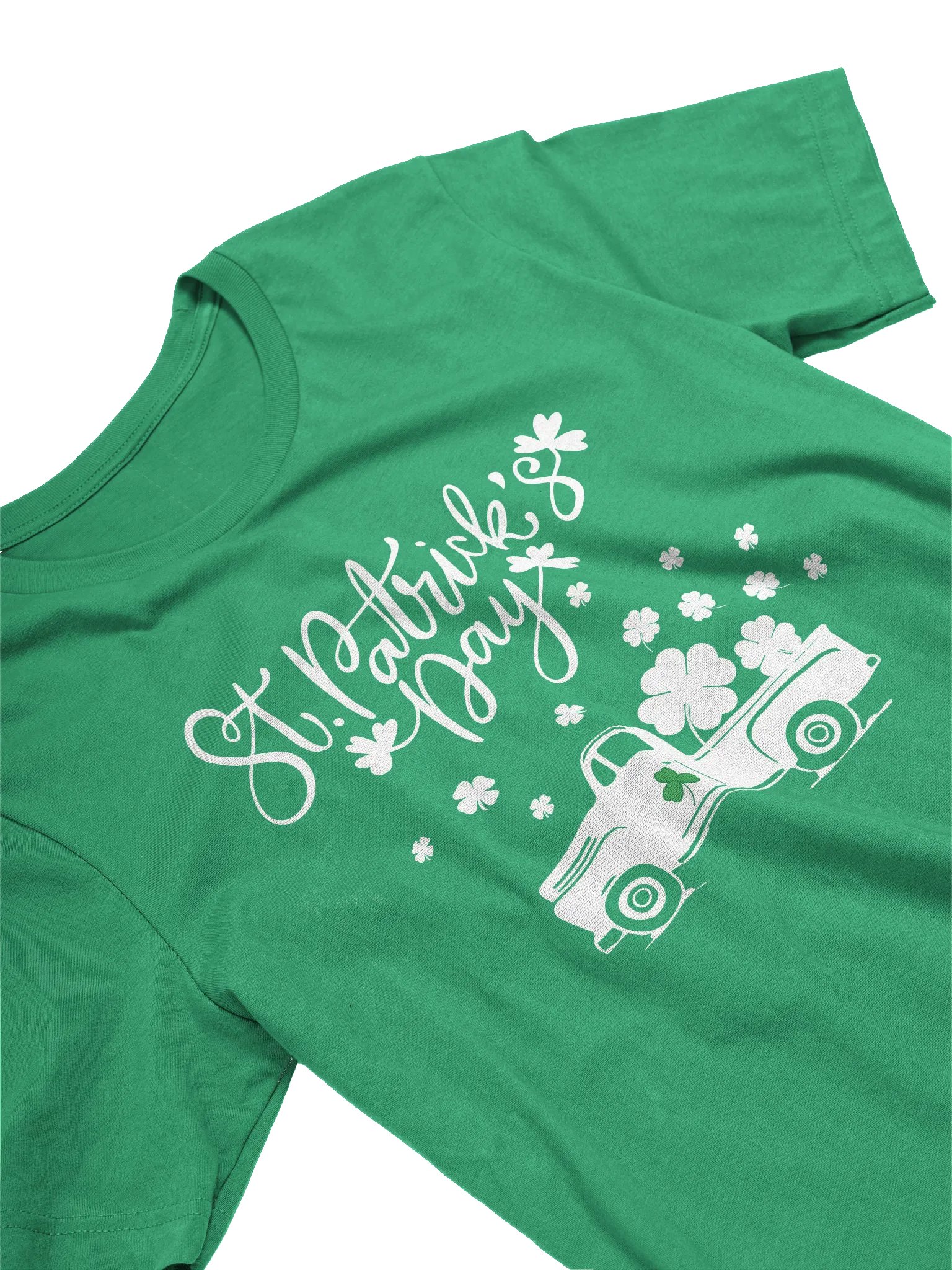 Patrick's Day Vintage Car and Clover T-Shirt product image (8)