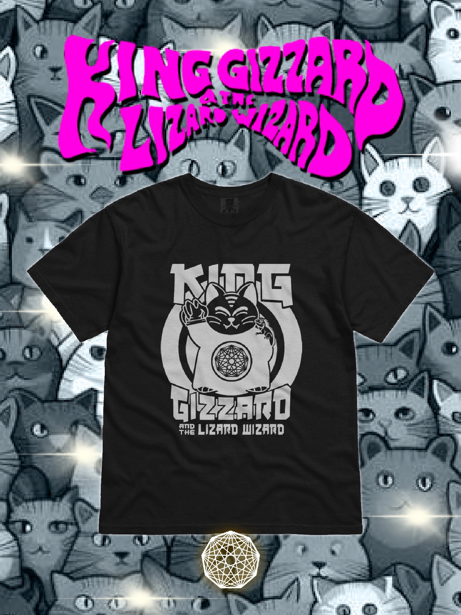 KING GIZZARD AND THE LIZARD WIZARD CAT T-SHIRT product image (1)