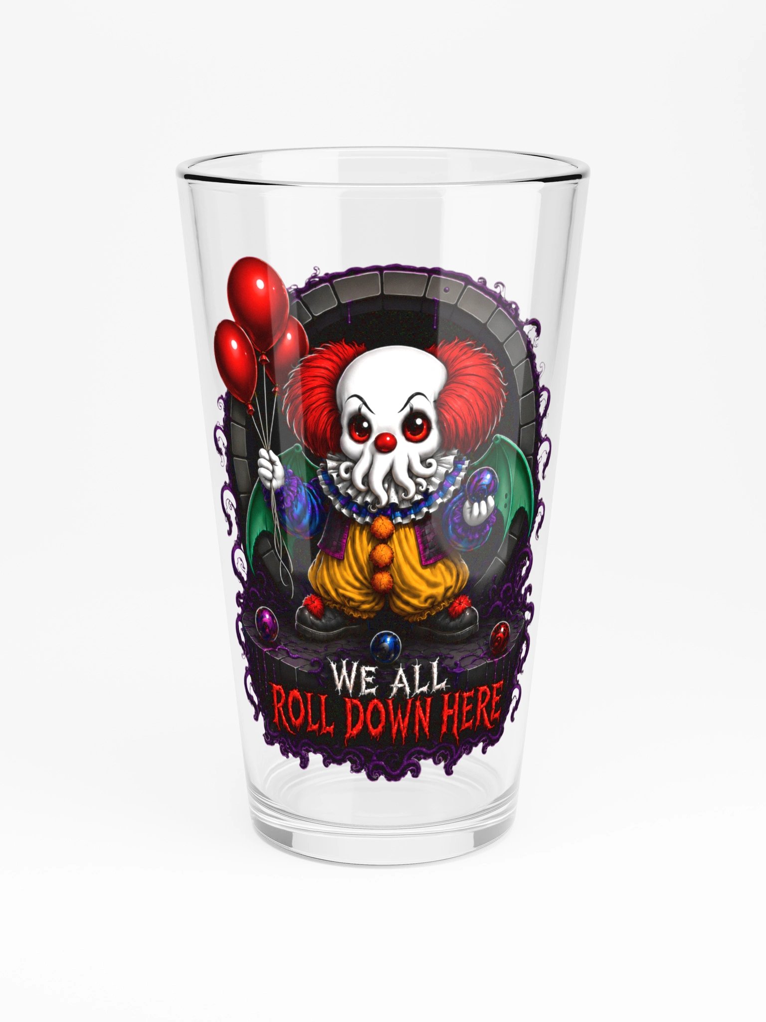 We All Roll Down Here Pint Glass product image (3)