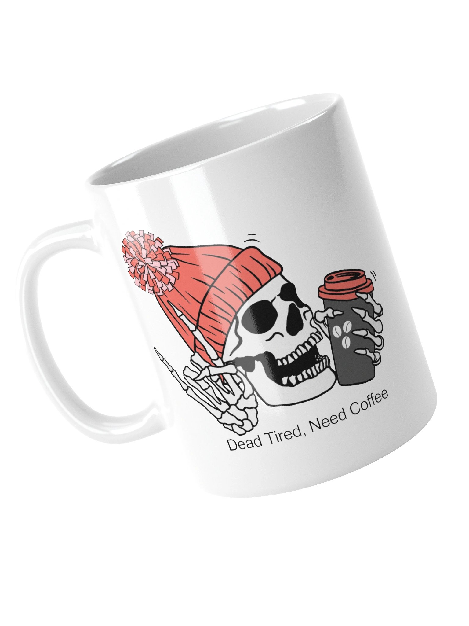 Rosey “Dead Tired, Need Coffee.” Skeleton Ceramic Mug product image (4)