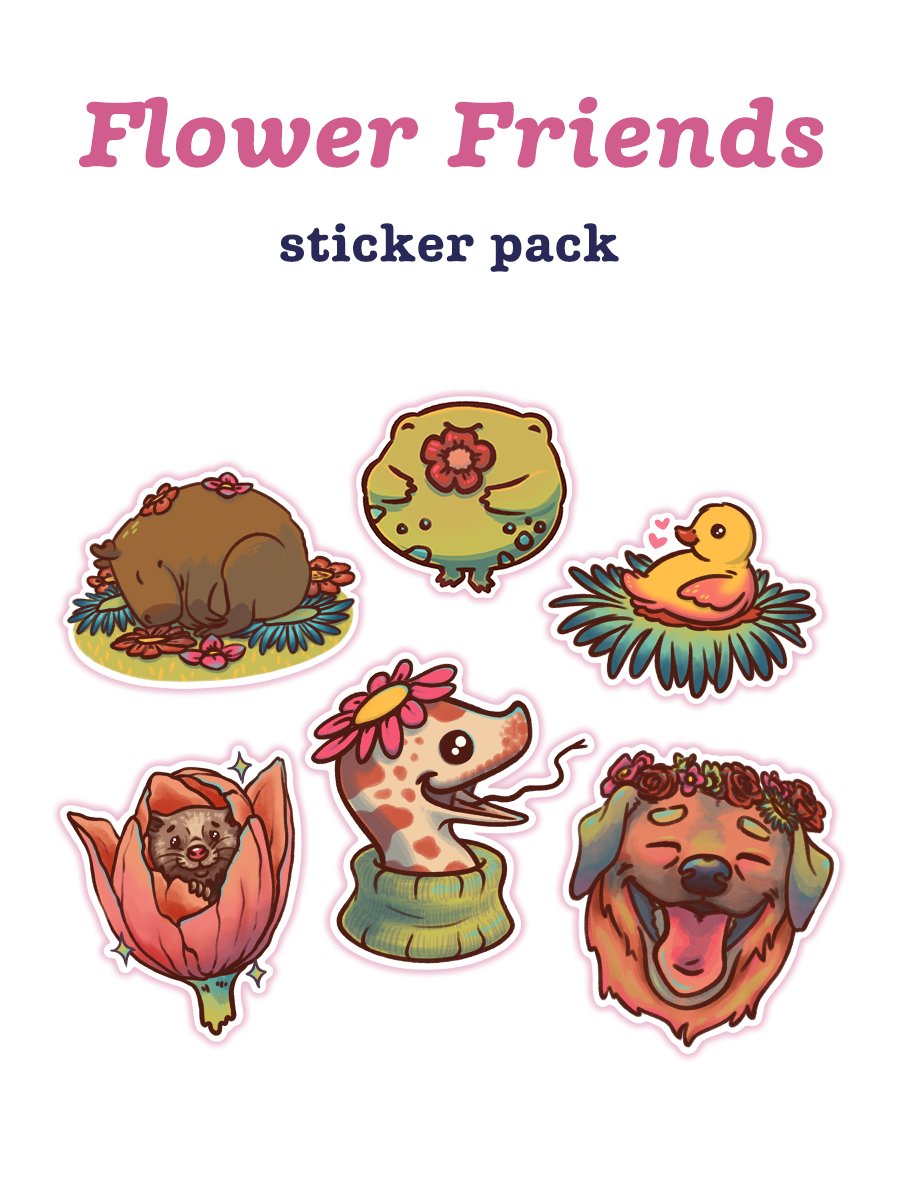 sticker pack : flower friends product image (1)